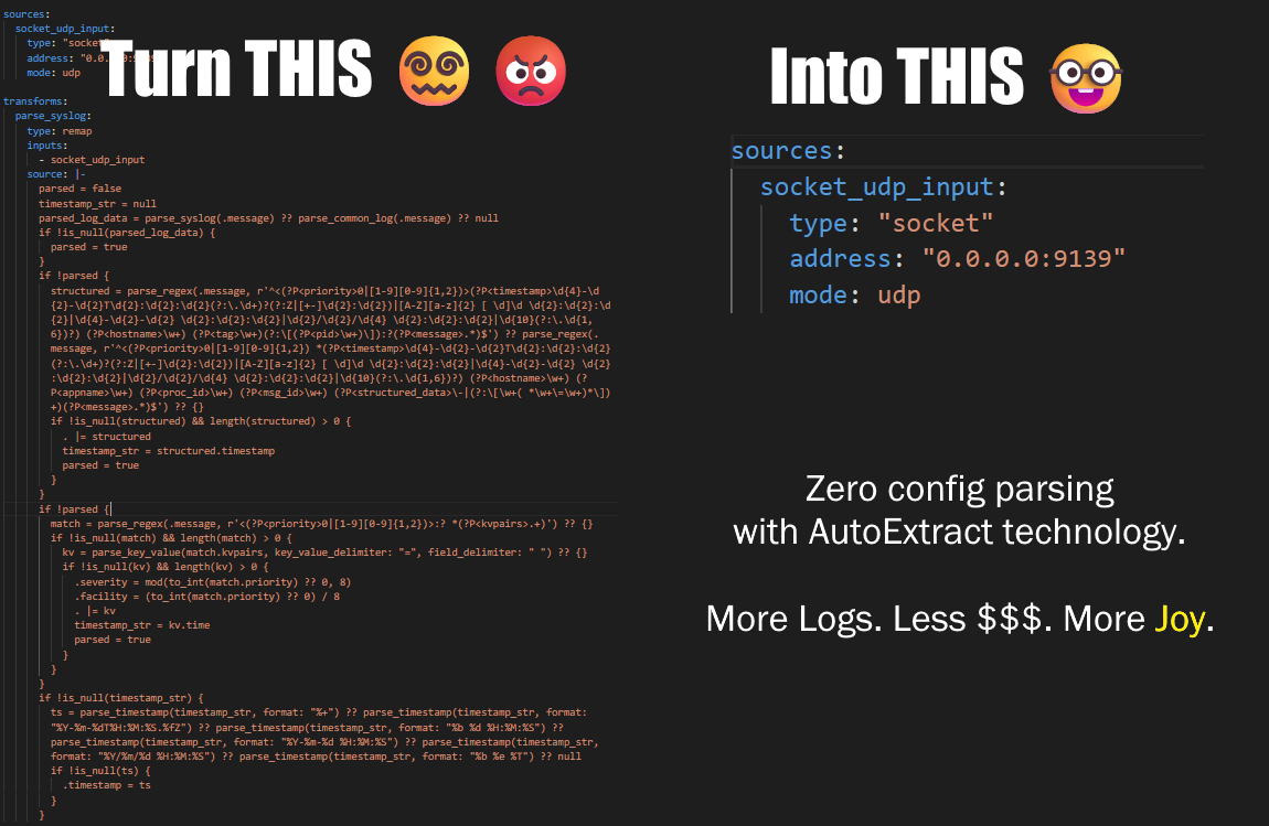 Example of How Automatic Syslog Parsing Simplifies Configuration